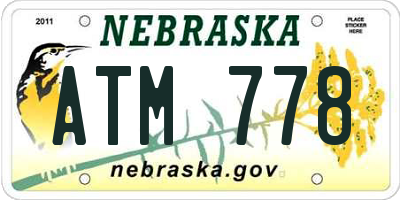 NE license plate ATM778