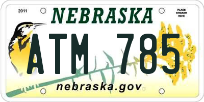NE license plate ATM785