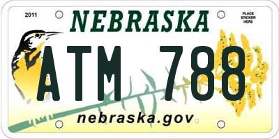 NE license plate ATM788