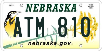 NE license plate ATM810