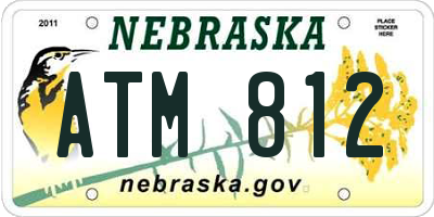 NE license plate ATM812