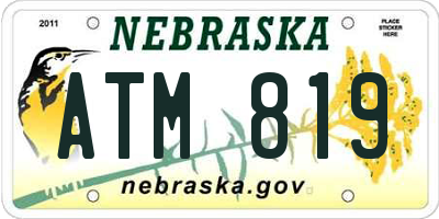 NE license plate ATM819