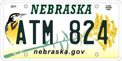 NE license plate ATM824