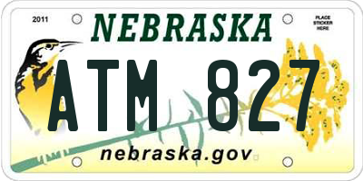 NE license plate ATM827