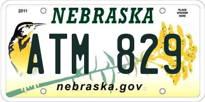 NE license plate ATM829