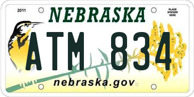 NE license plate ATM834