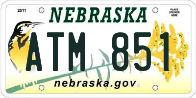 NE license plate ATM851