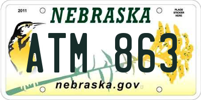 NE license plate ATM863
