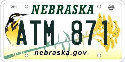 NE license plate ATM871