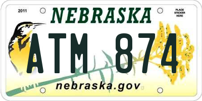 NE license plate ATM874