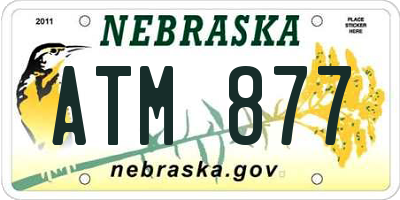NE license plate ATM877