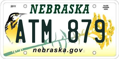 NE license plate ATM879