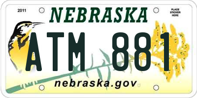 NE license plate ATM881