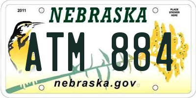NE license plate ATM884