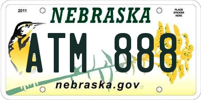 NE license plate ATM888