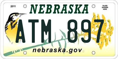 NE license plate ATM897