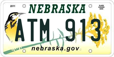NE license plate ATM913