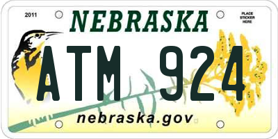 NE license plate ATM924