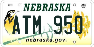NE license plate ATM950