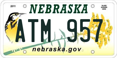 NE license plate ATM957