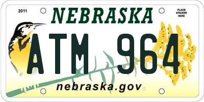 NE license plate ATM964