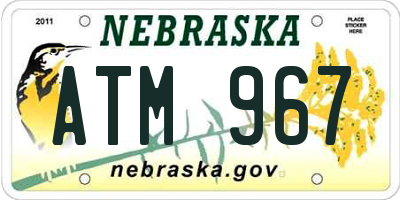 NE license plate ATM967