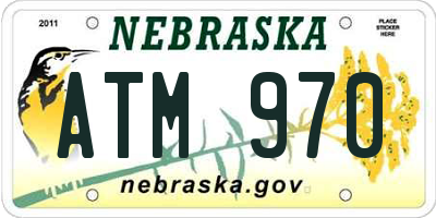 NE license plate ATM970
