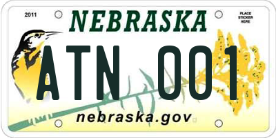 NE license plate ATN001