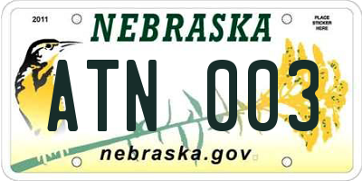NE license plate ATN003