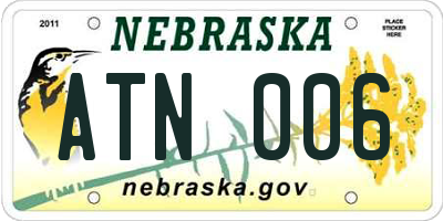 NE license plate ATN006