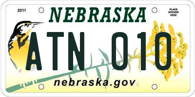 NE license plate ATN010