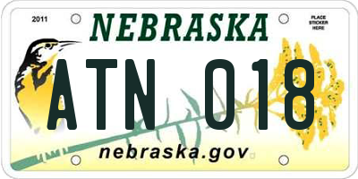 NE license plate ATN018