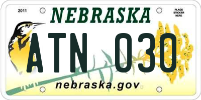 NE license plate ATN030