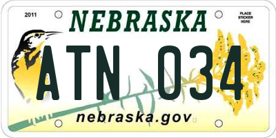 NE license plate ATN034
