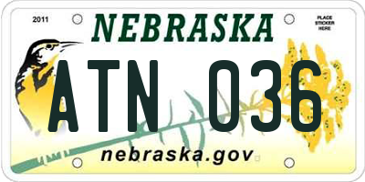 NE license plate ATN036