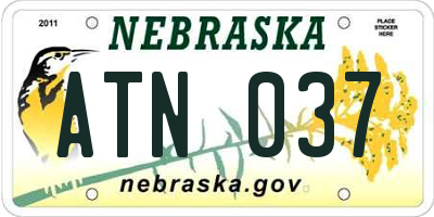 NE license plate ATN037