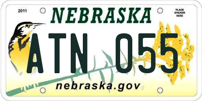 NE license plate ATN055