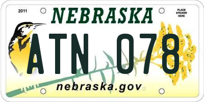 NE license plate ATN078