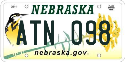 NE license plate ATN098