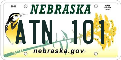 NE license plate ATN101