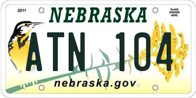 NE license plate ATN104