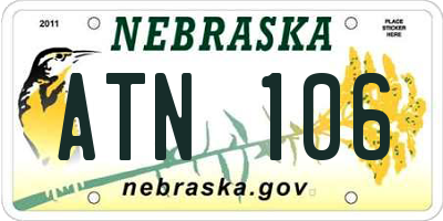NE license plate ATN106