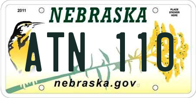 NE license plate ATN110
