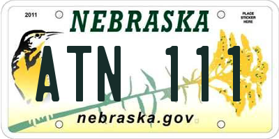 NE license plate ATN111