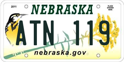NE license plate ATN119