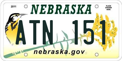 NE license plate ATN151