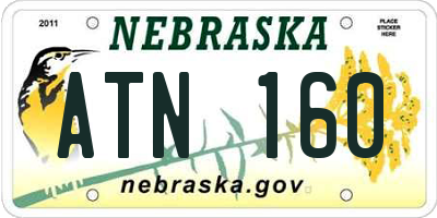 NE license plate ATN160