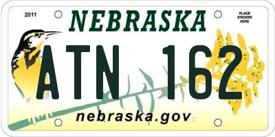 NE license plate ATN162