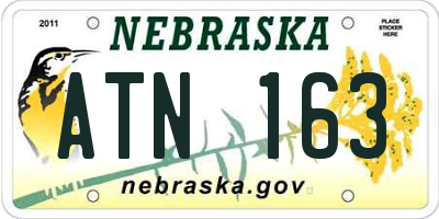 NE license plate ATN163
