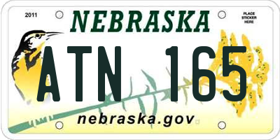 NE license plate ATN165